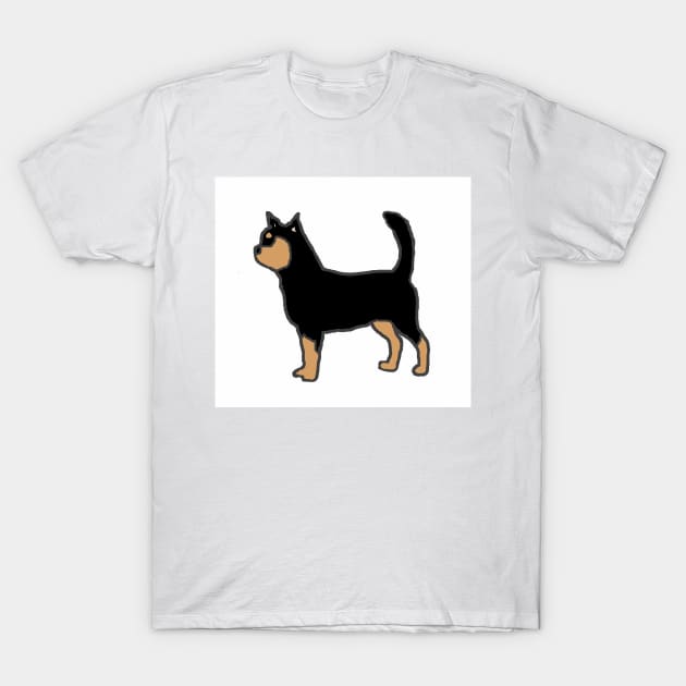 chihuahua black and tan silhouette T-Shirt by Wanderingangel